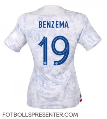 Frankrike Karim Benzema #19 Borta Matchtröja Dam VM 2022 Kortärmad